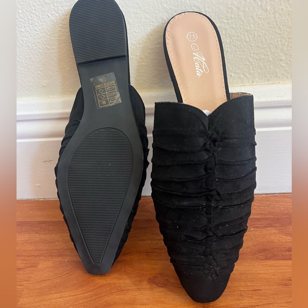 New Abata Stylish Black Women's Mules Shoes Size 37 7.5